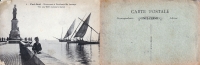 Legionářská pohlednice / Egypt / Port Said / Moře a Lessepsův pomník