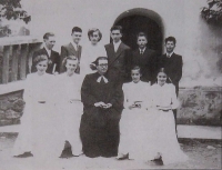 Ján Agnet as protestant pastor at the Confirmation in Ochtina (50s)