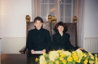 Monika Němcová a Zbyněk Wolf na českobudějovické radnici v roce 1999
