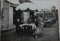 Witnesses's grandfather in his cafe in Trest