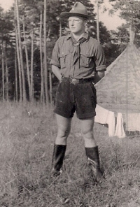 František Tomšíček in his scout uniform