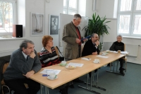 In 2005 Ladislav Šupka, along with some his friends, founded the Museum Society in Uherské Hradiště. The picture is from a plenary session in 2010, behind the table are members of the presidium: Ing. Jiří Deml, emeritus mayor of Kunovice, Ing. Hana Zemanová, Ing. Jan Slezák, an employee of the Memorial Institute, PhDr. Blanka Rašticová, a historian from the Museum of Moravian Slovakia.