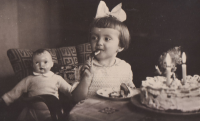 Natália Hejková is celebrating her second birthday. Žilina 1956