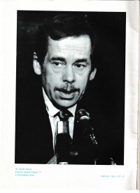 Václav Havel in 1990, a photo from a newspaper 