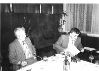 20th anniversary of his high school graduating class with their class teacher Jaroslav Mazurek (1977).