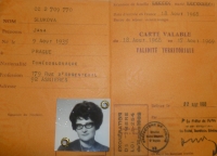 A close up of a temporary French passport by Jana Stehlíková (then married Sluková)