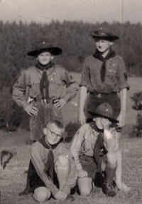 František Tomšíček with his friends from the Scouts 