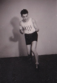 Negatives with photographs of Viktor Fisch as a boxer