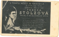 A greeting from Terezia Stolzová written in her own hand