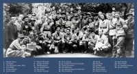 Fotografie členů partyzánského oddílu Smrt fašismu, pod číslem 9 bratr Marie Turkové Adolf Kratochvíl