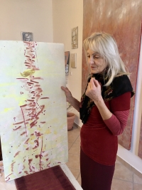 Elena Letňanová shows her favourite painting