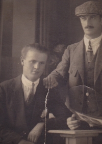 The witness's grandfather Bohuslav Doubravský (on the left) and his Swiss brother-in-law Fritz Mayer in the 1920s