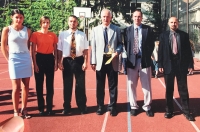 Mr Krejčíř already as a director of the elementary school in Hroznová