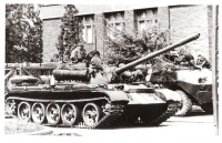 Tank on the streets of Trencin, August 21, 1968