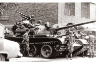 Tanks on the streets of Trencin, August 21, 1968