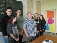 Jaroslav with the pupils from the project Stories of Our Neighbors

