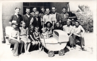 Lower row from left - family Hořejší in 1945