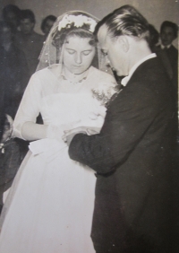 A wedding photo of Anna Plesníková
