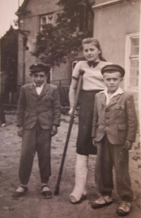 Anna Plesníková with her brothers