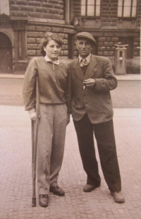 Anna Plesníková with her father