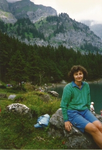 Jiřina Nováková in Swiss Mountains, February 1991