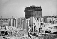 Girls at construction in 1951