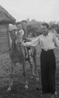 Zdeněk Doležal (in front, on the horse) in Zdolbuniv, circa 1937-38