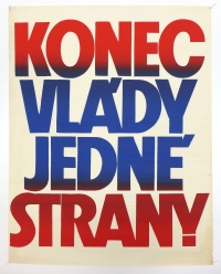 Poster printed at “Hollerka” during the Velvet Revolution