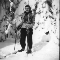 First time skiing, 1948