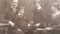 Rudolf and Jana Chalupa with their sons Zdislav and Vlastislav, Zdislav sitting with his father on the left
