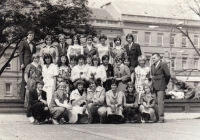 Alois Sassmann (in the back row on left) with his classmates while training as an electronic salesman (second half of the 1970s) 

