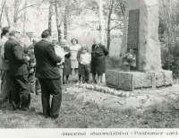 At a regular meeting at the monument in Němčice in 1984
