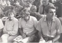 With his brother Jarda and his wife at the 100th Velká pardubická race, 1990