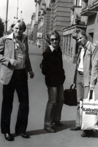 Marie Viková with her sons, Ondřej and Martin. Around 1980