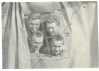 Bruno Brych with his friends in the army at the end of 1950s