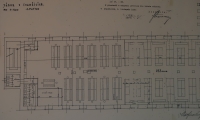 Period plan of the premises of Sinaiberger's twel shop adapted to the refugee camp in Ivančice