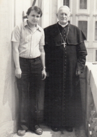 Alois Sassmann with Cardinal FrantiškeTomášek,(1981)