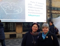 Eliška and Ruth at Národní třída avenue, Prague, November 17th, 2018 

