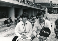 Vlasta Vopičková with her brother Jan Kodeš at a tournament in Monte Carlo in 1965