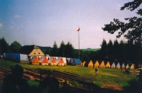 Catholic youth camps near the cottage of Mlynář's grandparents, America - Klášterec nad Orlicí, early 1990s.