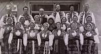 Zuzana Gazdaricová as a part of the village choir (first from the right in the middle row)