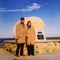 Olga with her husband in Canada