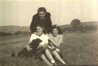 Jaroslav with his wife Eliška and sister Růžena prior to wedding