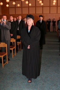 During a graduation ceremony, Faculty of Management - University of Economics and Business, Jindřichův Hradec, 2007 