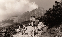 Otokar Simm (quite in front) in 1958 in his first holidays with his parents in the Tatras
