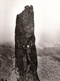 Otokar Simm during the climbing of the mountain in Bulgarian mountains Pirin in 1975
