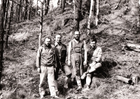 Otokar Simm with his friends in Jizera mountains in 1983