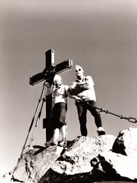 Otokar Simm in 1982 after climbing Grossglockner, the highest mountain of Austria