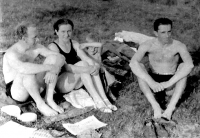 Jan Kopeček's parents (left) with their son in summer 1940. On the right, Jan Penk, one of the arrested members of the Jemnice group of the Defence of the Nation, who died n 1944.