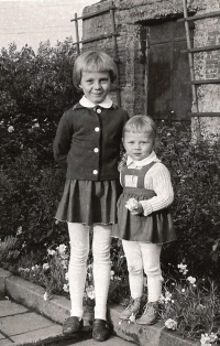Jiřina Masná's daughters, Jiřina (left) and Milena (right). 1962
